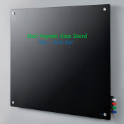 Global Industrial™ Magnetic Glass Dry Erase Board - 48 x 36" - Black