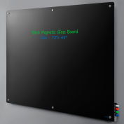 Global Industrial™ Magnetic Glass Dry Erase Board - 72 x 48" - Noir