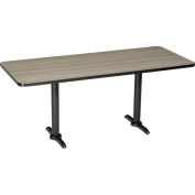Interion® Breakroom Table, 60"L x 30"W, Charcoal