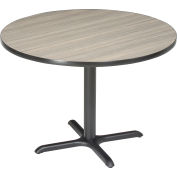 Interion® 36" Round Restaurant Table, Charcoal