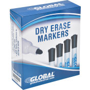 Marqueurs d'effacement secs Global Industrial™ - Noir - Paquet de 12