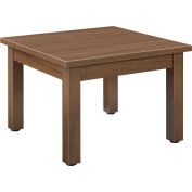 Interion® Table d’extrémité en bois - 24 » x 24 » - Noyer