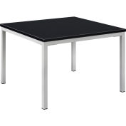 Interion® Table d’extrémité en bois avec cadre en acier - 24 » x 24 » - Noir