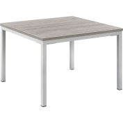 Interion® Table d’extrémité en bois avec cadre en acier - 24 » x 24 » - Gris