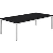 Interion® Table basse en bois avec cadre en acier - 48 » x 24 » - Noir