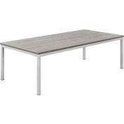 Interion® Table basse en bois avec cadre en acier - 48 » x 24 » - Gris