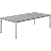 Interion® Table basse en bois avec cadre en acier - 48 » x 24 » - Gris