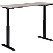 Interion® Electric Height Adjustable Table, 60"W x 24"D, Gray W/ Black Base