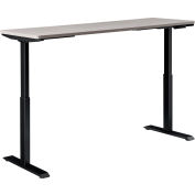 Interion® Electric Height Adjustable Desk, 72"W x 30"D, Gray W/ Black Base