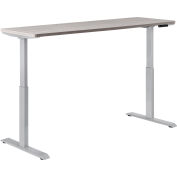 Interion® Bureau électrique réglable en hauteur, 72"W x 30"D, Base grise W / Gray