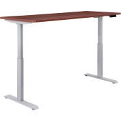 Interion® Electric Height Adjustable Desk, 47-5/16"W x 30"D, Mahogany W/ Gray Base