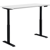 Interion® Electric Height Adjustable Desk, 48"W x 30"D, White W/ Black Base