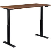 Interion® Electric Height Adjustable Desk, 60"W x 30"D, Walnut W/ Black Base