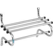 Interion® Wall Mount Coat & Towel Rack avec étagère, 24"W, Chrome