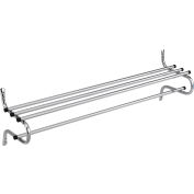 Interion® Wall Mount Coat & Towel Rack avec étagère, 60"W, Chrome