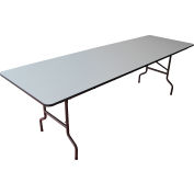 Table pliante en bois Interion®, 96"L x 30"L, Gris