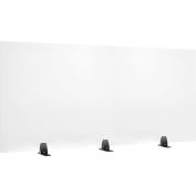 Interion® Freestanding Clear Desk Divider, 60"W x 24"H
