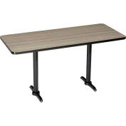 Table de salle de pause Interion® Bar Height, 72"L x 36"L x 42"H, Charbon de bois