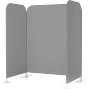 Global Industrial Vaccine & Wellness Booth, Stretched Fabric, Gray