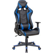 Interion® Gaming Chair, Antimicrobial, High Back, Black/Cobalt Blue