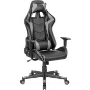 Interion® Gaming Chair, Antimicrobial, High Back, Black/Gray