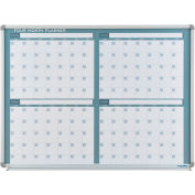 Global Industrial® Magnetic Dry Erase Four Month Calendar Board, Surface en acier, 48"W x 36"H