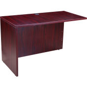 Interion® Desk Shell Retour réversible, 48"L x 24"D, Acajou