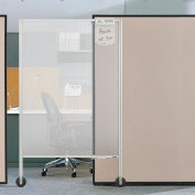 Interion® Rolling Privacy Screen For Partition Panels, 38"W x 58"H, Frosted
