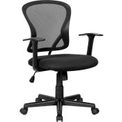 Interion® Mesh Back Office Chair, Fabric Seat, Black