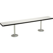 Banc de vestiaire industriel™ mondial, stratifié avec pieds de piédestal en tube d’acier, 72 « L x 12 » P x 17 « H