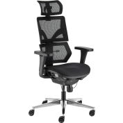 Interion® Mesh Back Chair with Seat Slider & Headrest, Black