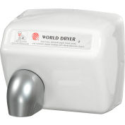 World Dryer Deluxe Automatic Hand Dryer, White Steel, 120V