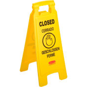 Rubbermaid® 6112-78 Floor Sign 2 Sided Multi-Lingual - Closed