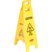 Rubbermaid® 6114-77 Wet Floor Sign, 4-Sided Yellow