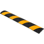 Global Industrial™ Portable Rubber Speed Bump, 72 « L, noir avec rayures jaunes