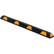 Global Industrial™ Bloc de stationnement / trottoir en caoutchouc, 72 « L, noir avec bandes jaunes