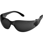 Global Industrial Safety Glasses, Scratch-Resistant, Smoke Lens Color, 1 Each - Pkg Qty 12