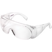 Global Industrial™ OTG Visitor Safety Glasses, Scratch Resistant, Clear Lens/Frame - Pkg Qty 10