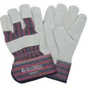 Global Industrial™ Leather Palm Safety Gloves with 2-1/2" Safety Cuff, Large, 1 Pair - Pkg Qty 12