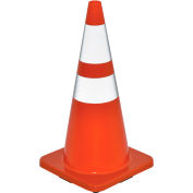 Global Industrial™ 28" Traffic Cone, Reflective, Solid Orange Base, 7 lbs.