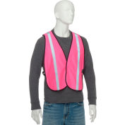 Global Industrial™ Hi-Vis Safety Vest, 1” Reflective Strip, Polyester, Pink, One Size