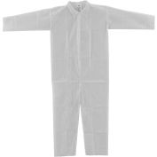 Global Industrial Disposable Polypropylene Coverall, Open Wrists/Ankles, White, XL, 25/Case
