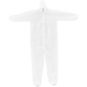Global Industrial™ Disposable Polypropylene Coverall, Elastic Hood & Boots, WHT, 3XL, 25/Case