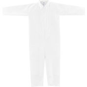Global Industrial™ Coverall microporous jetable, Poignets ouverts/ankles, Blanc, Grand, 25/Case