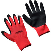 Global Industrial™ Crinkle Latex Enduit Gants enduits de latex, rouge/noir, petit, 1 paires, qté par paquet : 12