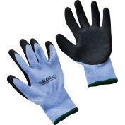 Global Industrial™ Crinkle Latex Enduit Gants, Tricot Polyester, Noir/Bleu, Moyen, 1 Paires, qté par paquet : 12