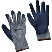 Global Industrial™ Ultra-Grip Foam Latex Coating Gants enduits de latex, tricot poly/coton, noir/gris, grand, qté par paquet : 12