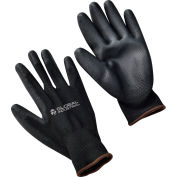 Global Industrial™ Gants enduits de polyuréthane plat, noir/noir, grand, 1 paires, qté par paquet : 12