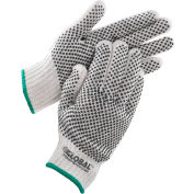 Global Industrial™ PVC Dot Knit Gloves, Double-Sided, Black, Medium, 1-Dozen