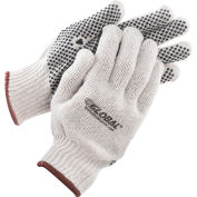 Global Industrial™ PVC Dot Knit Gloves, Single-Sided, Black, Large, 1-Dozen